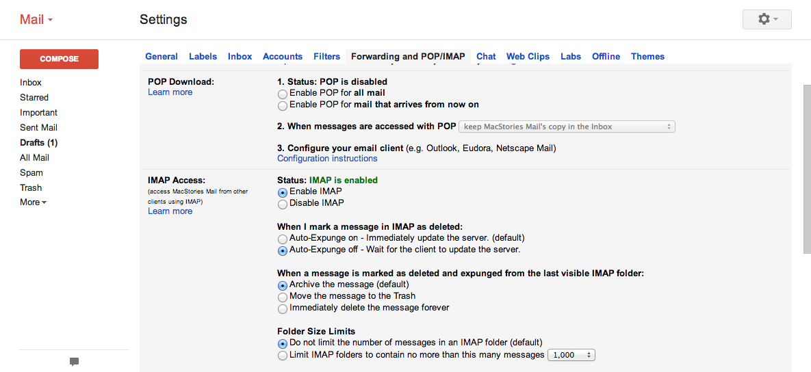 Google gmail settings for outlook 2007